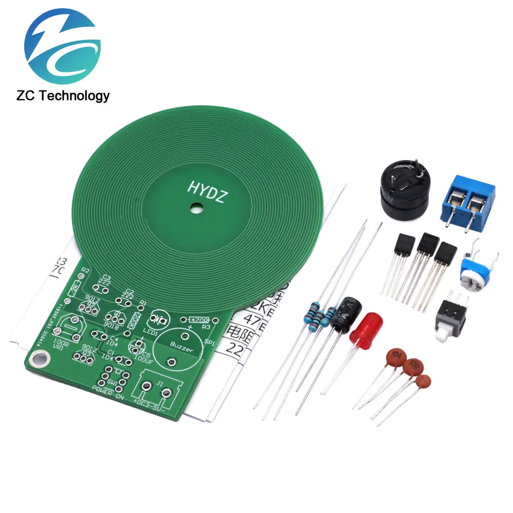 JS-60 DIY Kit Metal Detector Kit Electronic Kit DC 3V-5V 60mm Non-contact Sensor Board Module DIY Electronic Part Metal Detector