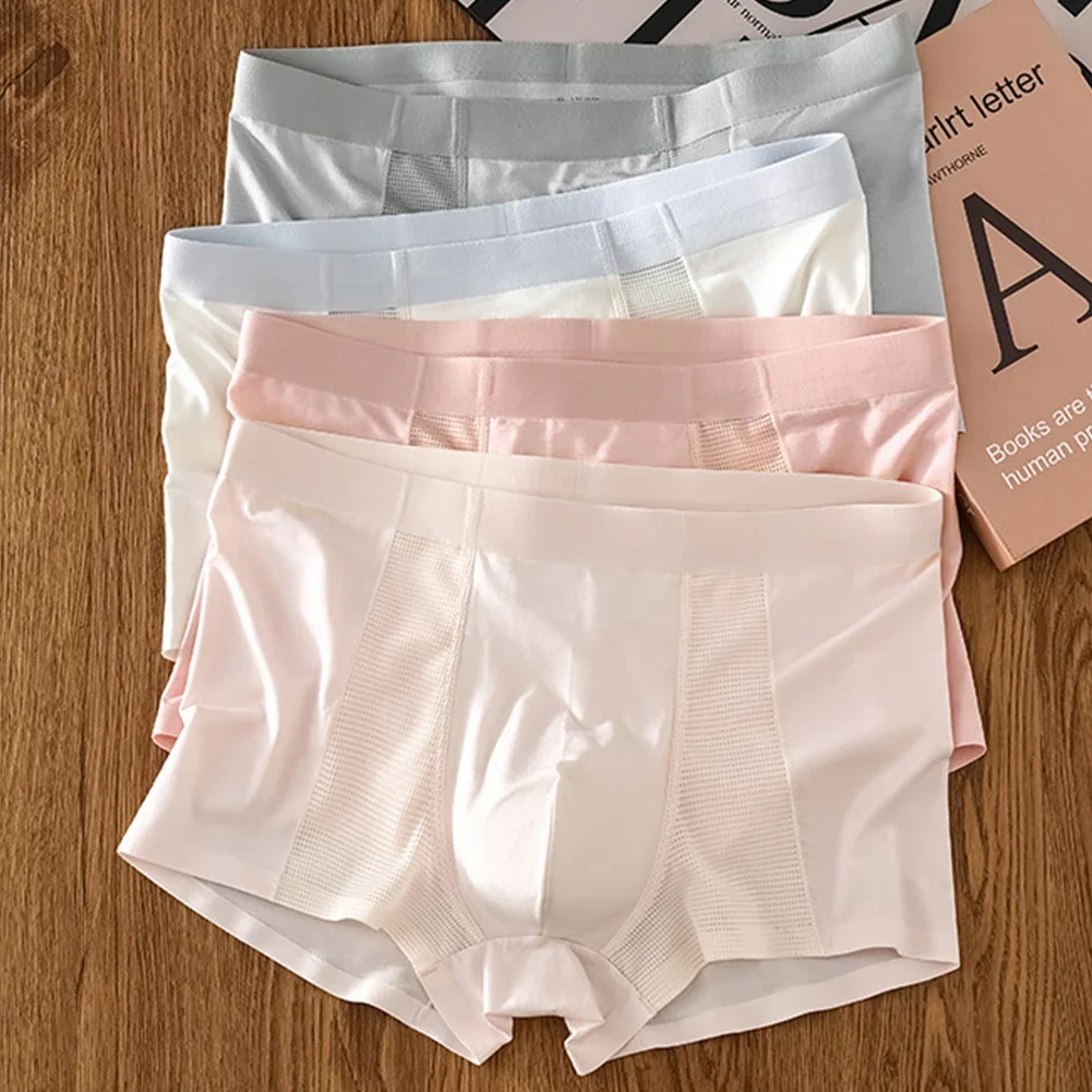

Mens Sexy Ice Silk Mesh Sexy Lingerie Boxer Shorts Underwear Trunks Pouch Men's Panties Soft Underpants Plus Size Men's Clothing