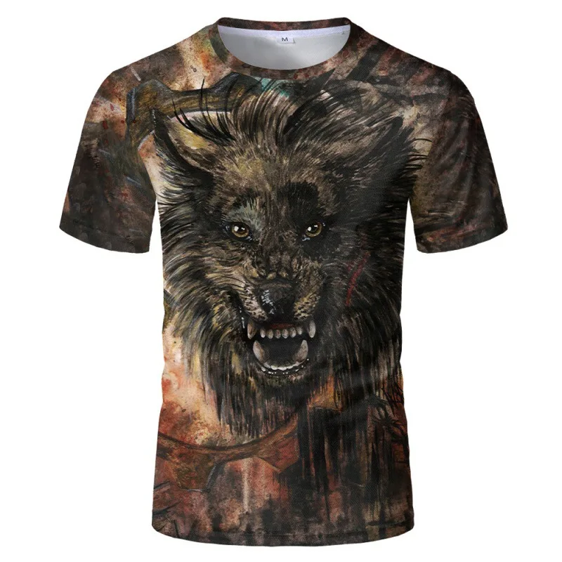 Camiseta de manga corta para hombre, Camiseta con estampado Digital 3D de Animal, 1 Patrón, para deportes al aire libre, nuevo diseño, talla grande,