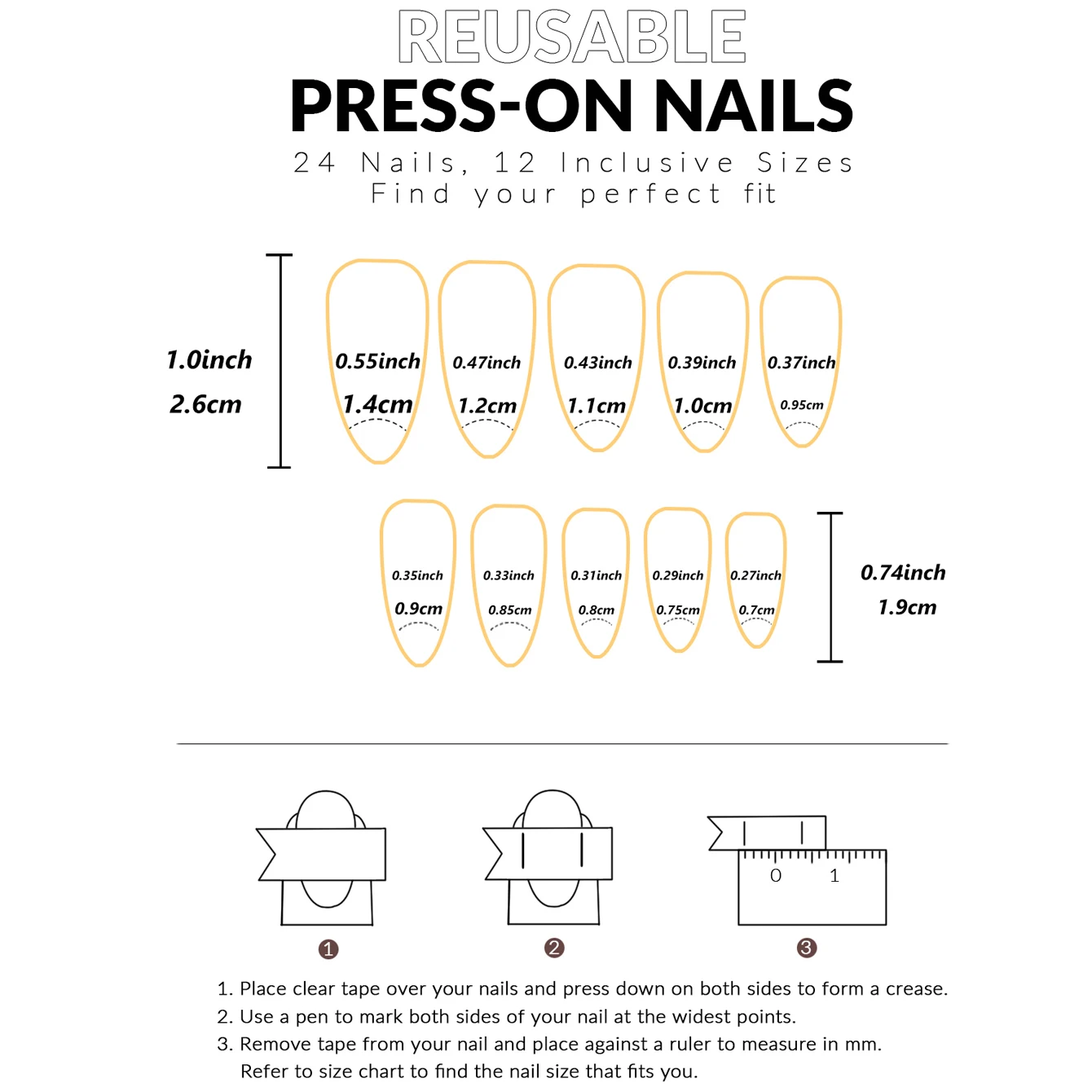24 قطعة من أظافر اللوز المزيفة ذات الحواف البيضاء الفرنسية لعيد الميلاد مع فيونكة ذهبية وتصميم الأيائل من الأكريليك بتغطية كاملة للأظافر الوردية