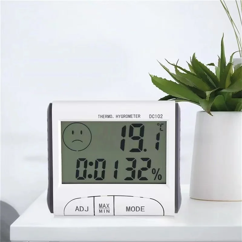 Digital Alarm Table Clock Thermometer Temperature Time LCD Display Calendar Hygrometer Humidity Meter Weather Forecast Clock