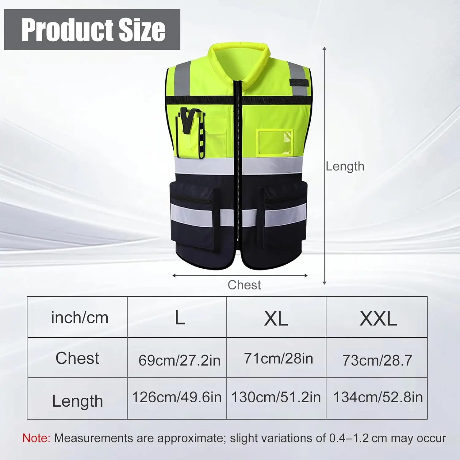 Yellow Hi Vis Vests, Reflective Vest, Safety Jackets with 7 Pockets Zipper, ID Pocket, Executive Waistcoat Breathable
