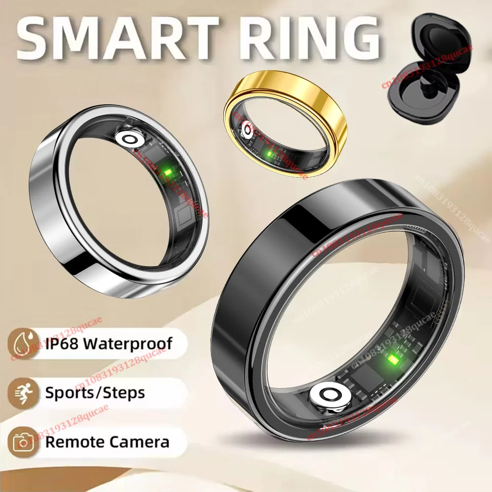2026 New Smart Ring Heart Rate Blood Pressure Sleep Monitoring Motion Tracking IP68 Waterproof Men Women Smart Ring Holiday Gift