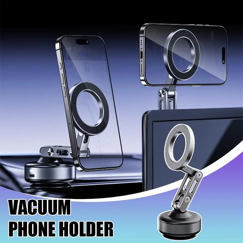 Strong Magnetic Car Suction Cup Bracket Rotating Folding Alloy Bracket Electric Phone Aluminum Adsorption Tools Vacuum C3v0