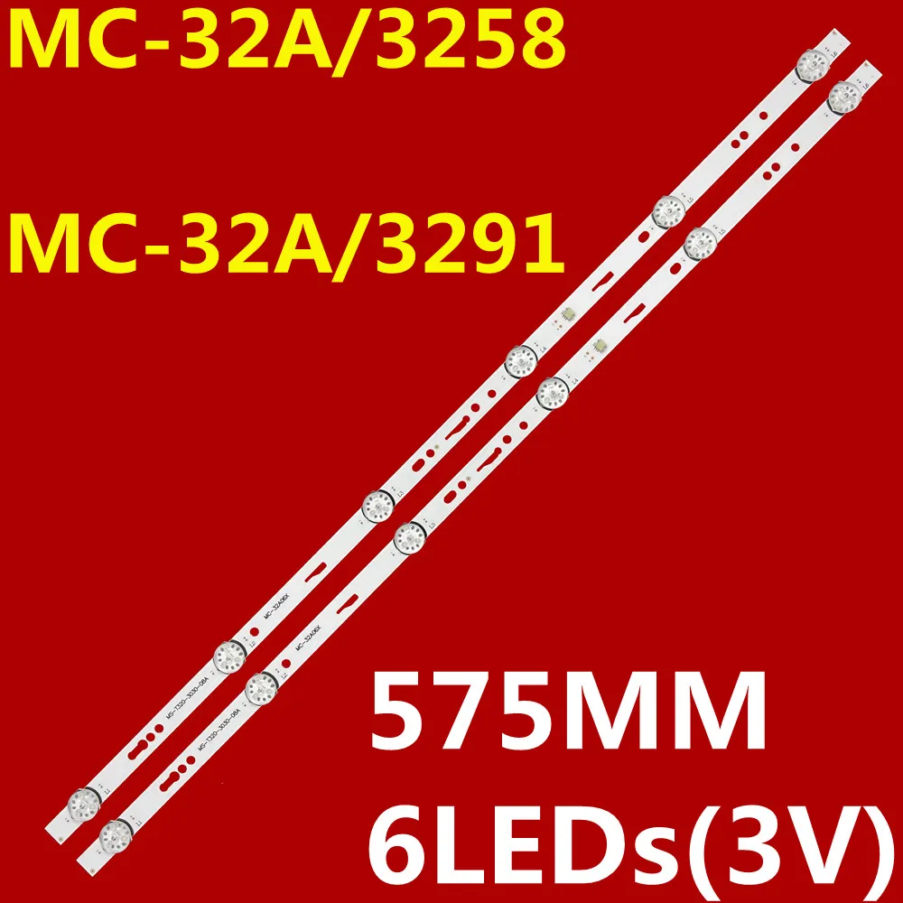 50 قطعة 585 مللي متر LED شريط إضاءة خلفي 6LED 3V MS-T320-3030-08A MC-32A06X ل NEO 32 بوصة LED TV 32A/3210 JS-ME32M106ED.908L