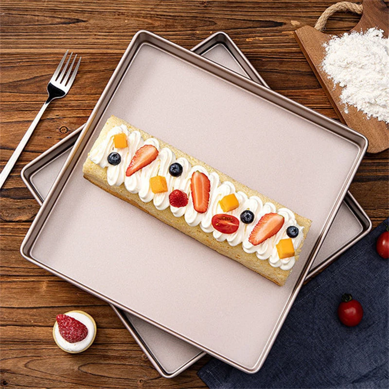 28cm Square Thicken Carbon Steel Bread Baking Pan Household Non-Stick Biscuits Pie Pizza Bread Tray Cake Mold Bakeware Tools