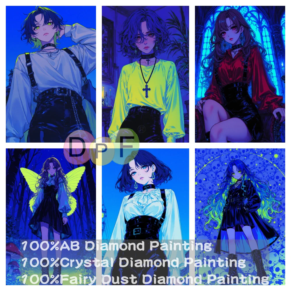 

DPF 100% полная фея пыль дрель кристалл AB алмазная живопись великолепный цветной рисунок вышивка художественный домашний декор ремесла подарок