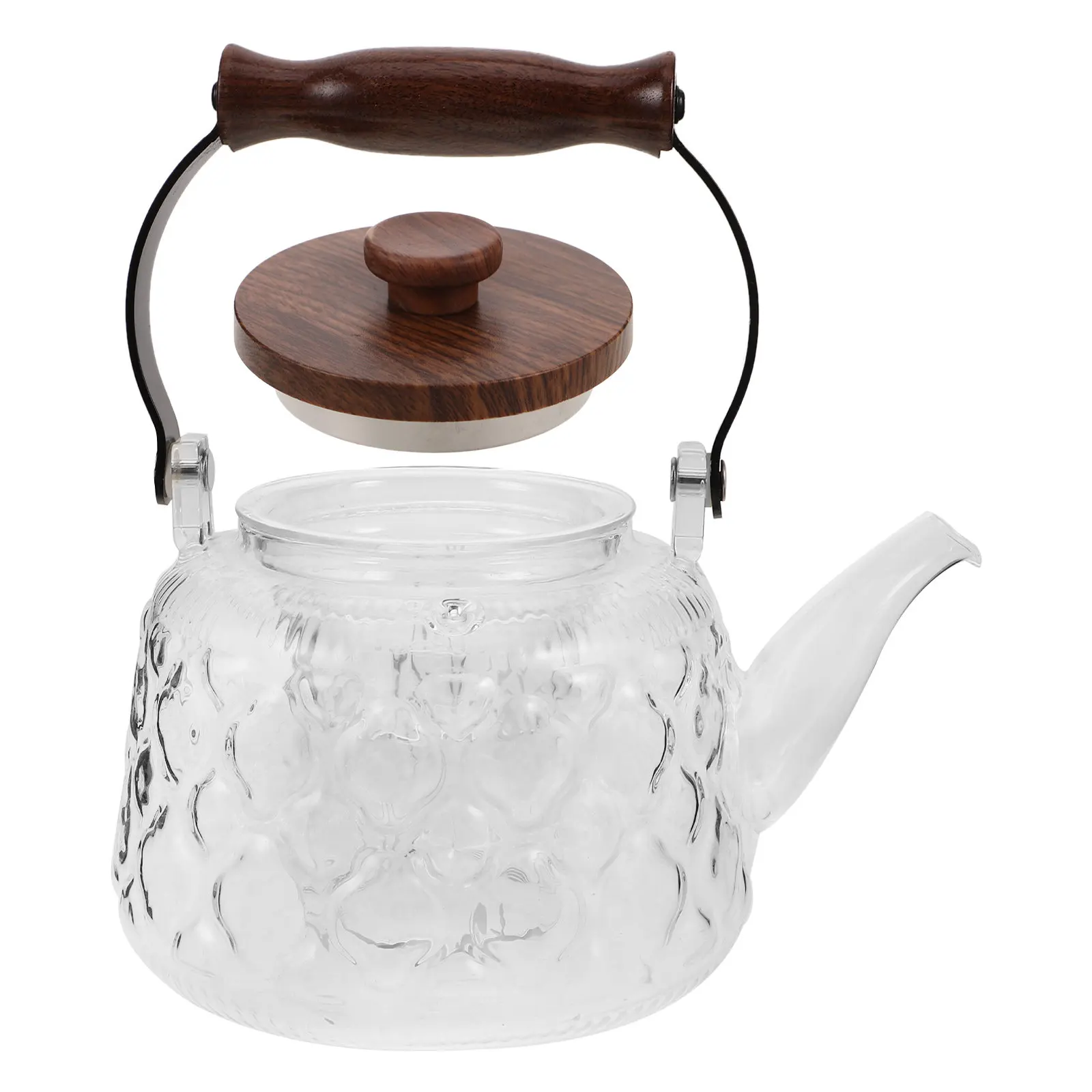 1000Ml Glass Teapot Vintage Inspired Heat Resistant Transparent Stovetop Tea Kettle with Infuser for Elegant Daily Tea Rituals