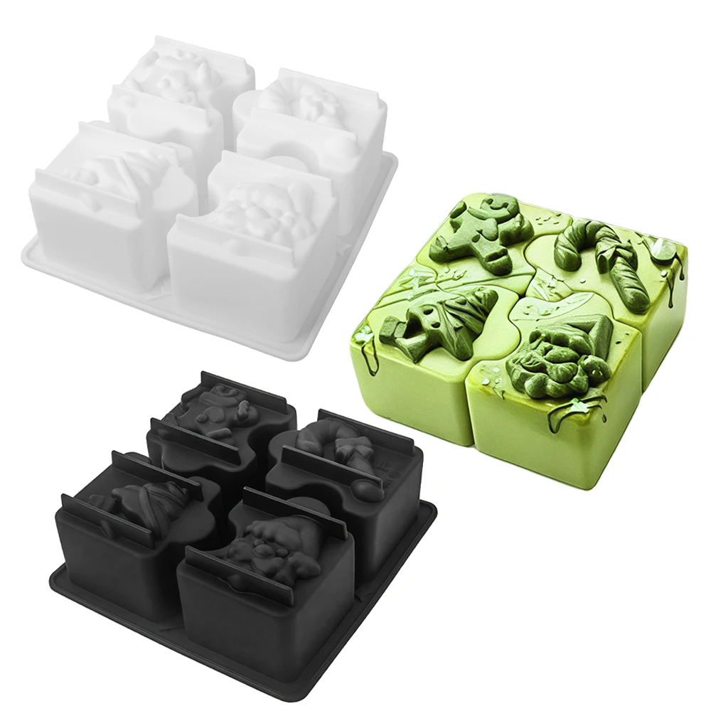 Christmas Element Design Food Grade Silicone Christmas Mousse Dessert Baking Mold Chocolate Cake Mould Kitchen Pastry Bakeware