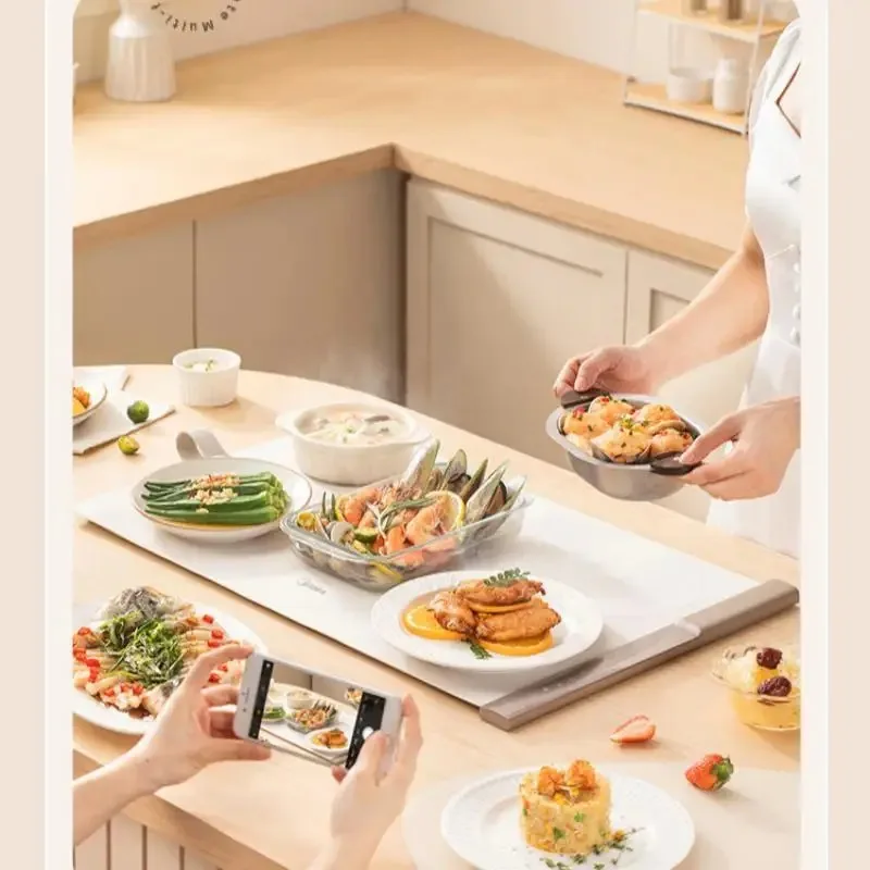 Midea Elektrische Voedselwarmer 66X40Cm Zachte Rol Opslag 250W 220V Opvouwbare Kookplaat Mok Warmer Verwarming Tafelmat Borden Verwarmend