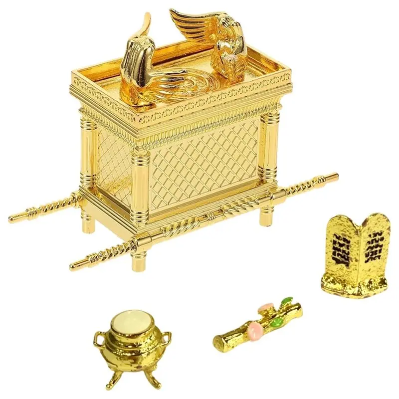 ABGH-Biblical Tabernacle With Aaron' S Rod, Manna& Stone Tablets-Ark Of The Covenant Small Model Replica For Collectors