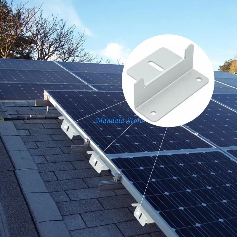 U2JC 4 Pcs Solar Panel Mounting Brackets with and Bolts Set Aluminium Alloy Z Brackets Roof Solar Panel Holder