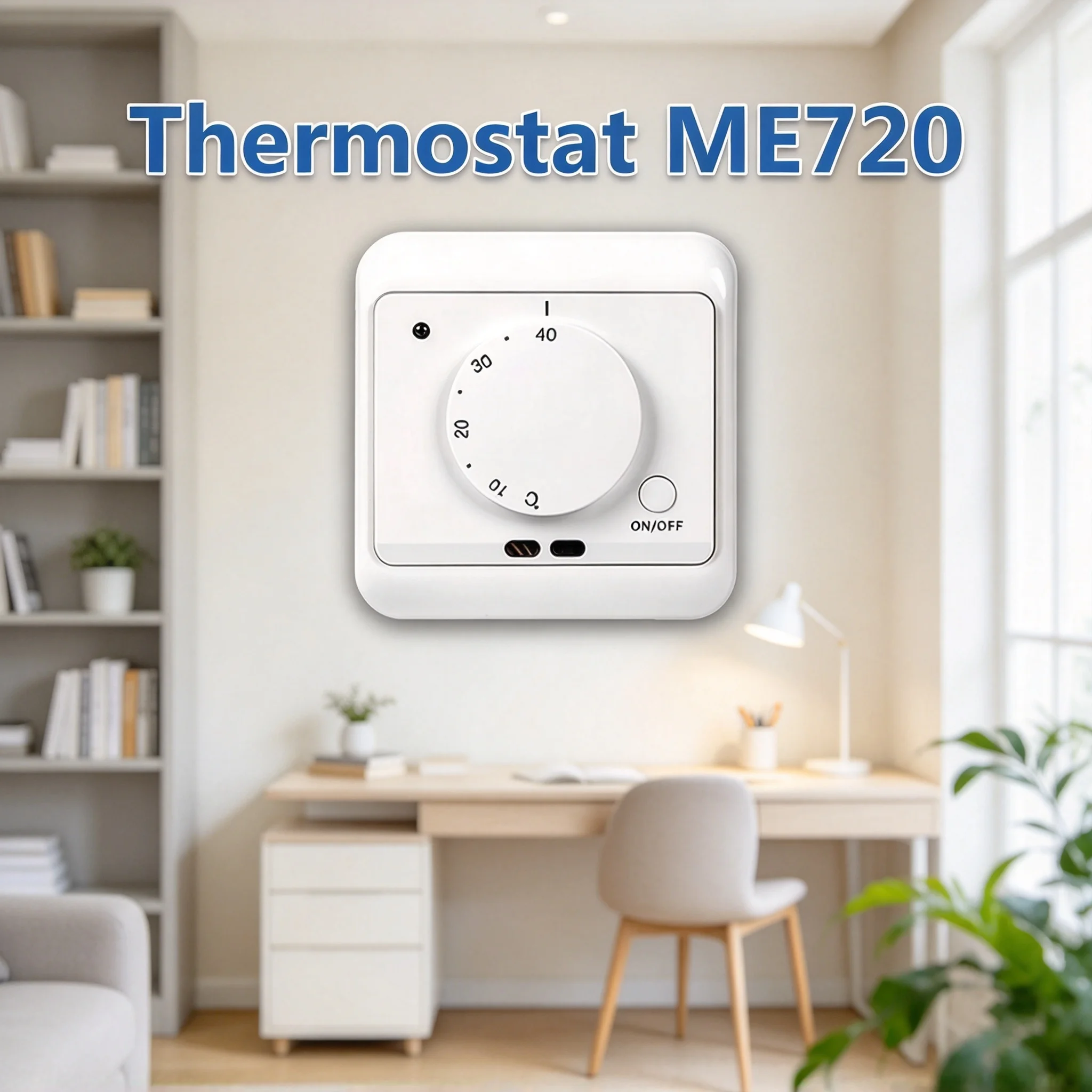NEW ME720 Mechanical Room Thermostat Electric Heating Floor 16A Knob Control Temperature, White
