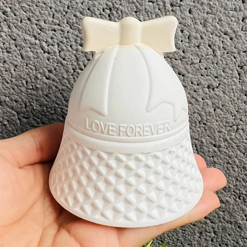 Christmas Bell Shaped Silicone Mold For Aromatherapy Gypsum Candle Cup Plaster Jar Epoxy Resin Candle Container Decoration Mould - view 2
