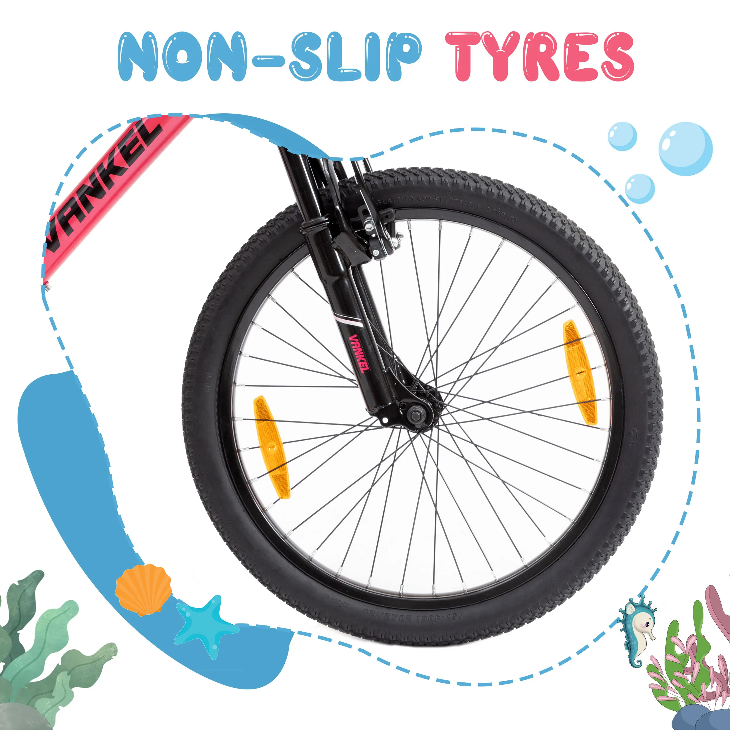 Vankel Bicicleta de montaña para niños para niñas de 6 a 9 años, bicicleta ligera para niños de 20 pulgadas con engranajes de desviador y frenos en V