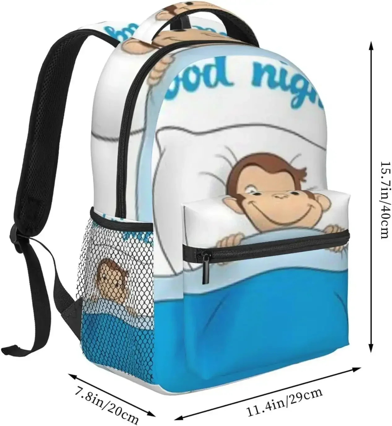 Custom Bag Curious George Backpack School PackS Student PC Bags Large Capacity Multifunctional Travel Unisex