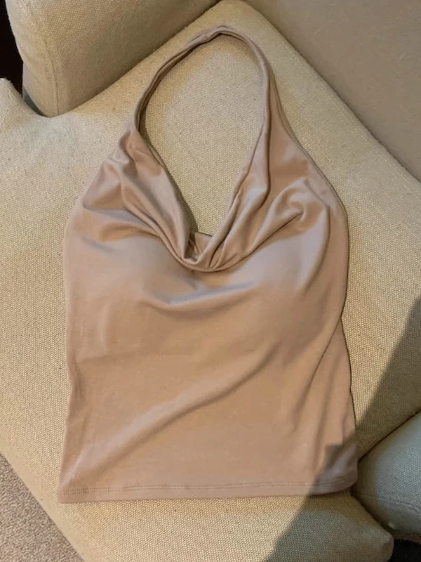Sports Halter Top Women's Vest Inner Wear Summer Outer Wear Backless Bra Integrated Backless Strap Chest Pad Workwear Short S...