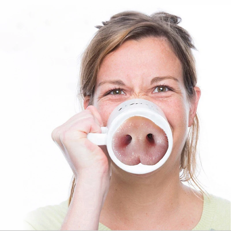 Pig Nose Mug Funny Coffee Milk Ceramic Mug April Fools Gifts For Friends Tazas Caneca Марта Кружкиاكواب قهوه  кружка для чая