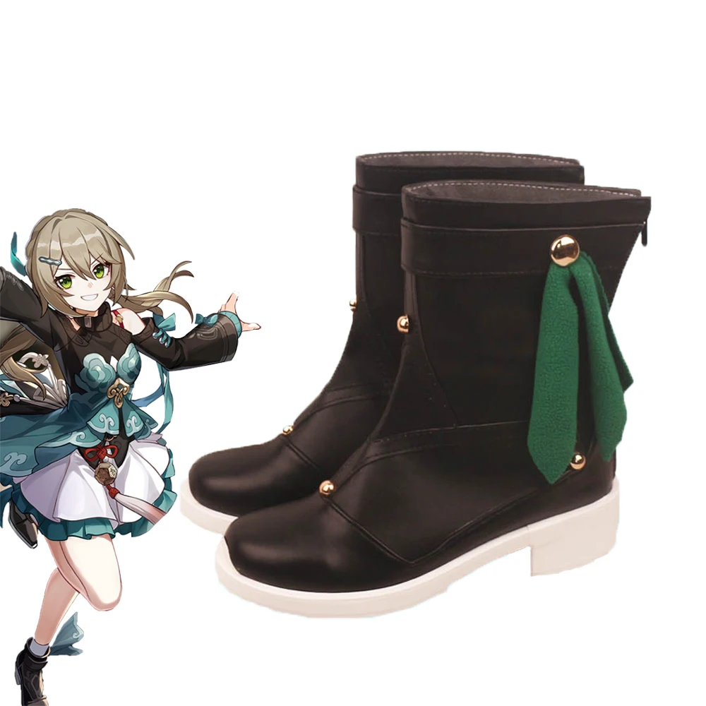 

Honkai Star Rail Qingque Cosplay Lovely Boots Comic Anime Game Role Play Shoes for Women Halloween Party Costume Prop