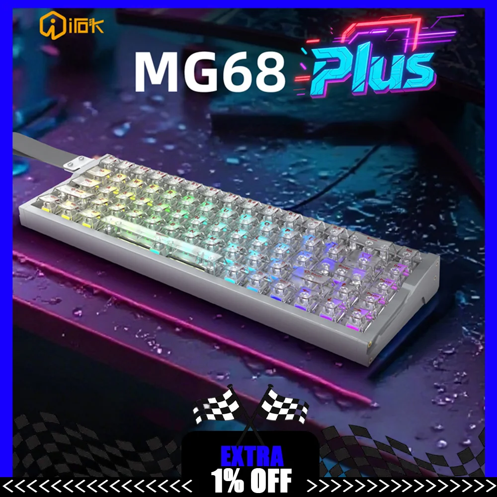 

Irok MG68 ACE W Magnetic Switch Keyboard 3 Mode Aluminium Mechanical Keyboard 8000Hz RT0.005mm Gaming keyboards PC Accessories