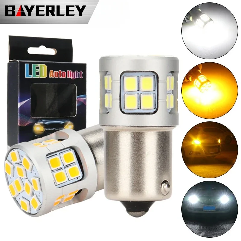 

Bayerley 12-80VCar Led Brake Light 2835 30smd Running Ligh Reversing Light 1156 1157 White Yellow Signal Lamp LED Brake Light
