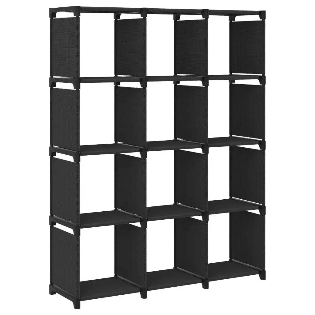 

Large Black Fabric Display Shelf Polyester Steel Storage Organizer for Home and Office Multi Functional Shelving Unit