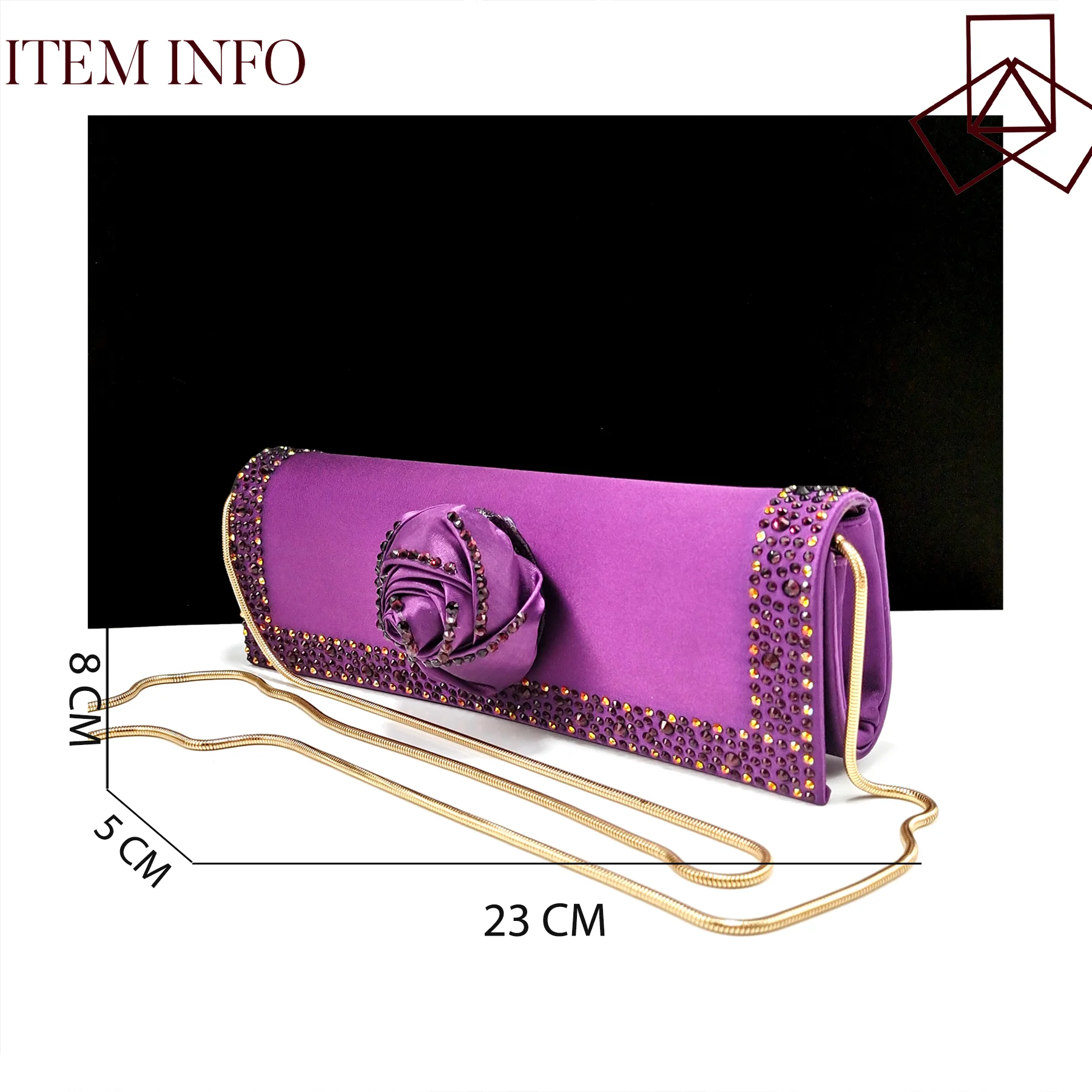 Newest Elegant Mature Style Purple Color Handmade Flowers Decoration Design Party High Heel Pointed Toe Lady Shoes and Bag Set