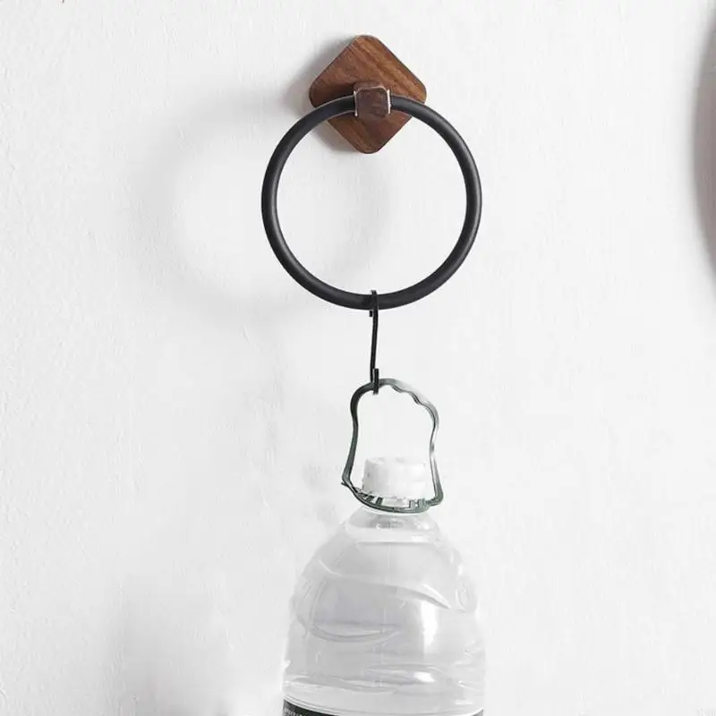 97QD Phòng tắm Giá đỡ khăn gỗ Giá đỡ chiếc móc tường tường