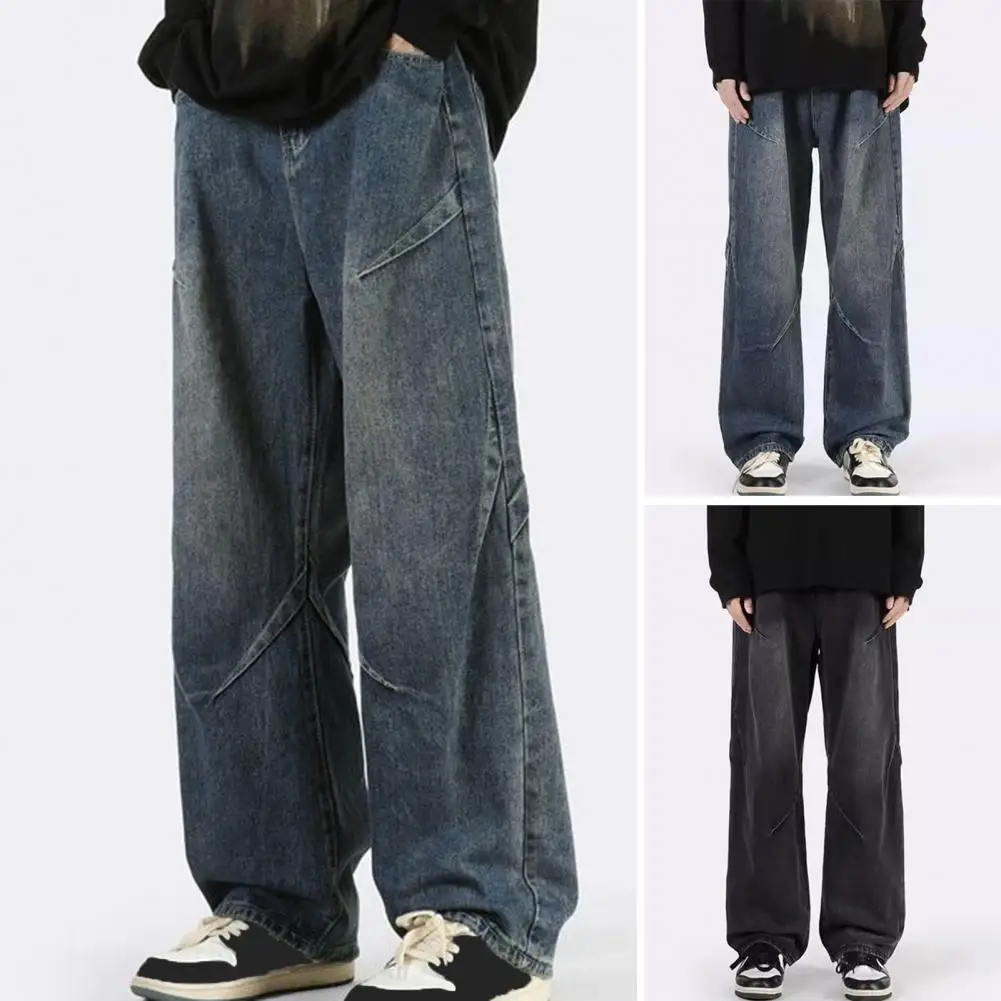 

Wide-leg Denim Trousers Men's Hip Hop Style Denim Pants Women's High Waist Baggy Trousers Casual Wide Leg Jeans with for Men