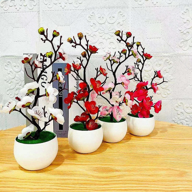 2025 HOT Dzień Matki Nowe Sztuczne Rośliny Bonsai Małe Drzewo Symulacja Rośliny Doniczkowe Fałszywe Kwiaty Ozdoby Stołowe Doniczkowe Dom
