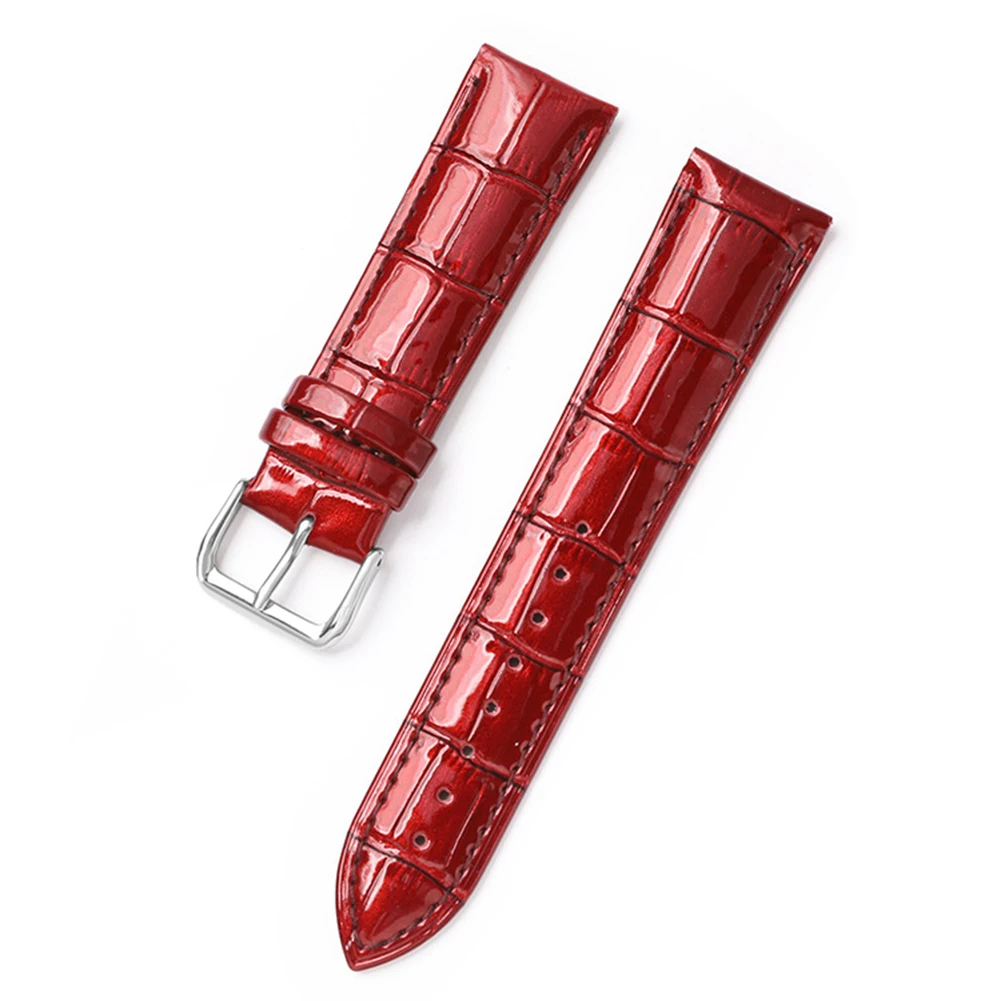 Pulseira de relógio de couro genuíno para homens e mulheres, pulseiras multicoloridas, padrão slub, 20mm, largura 22mm, pulseira de relógio