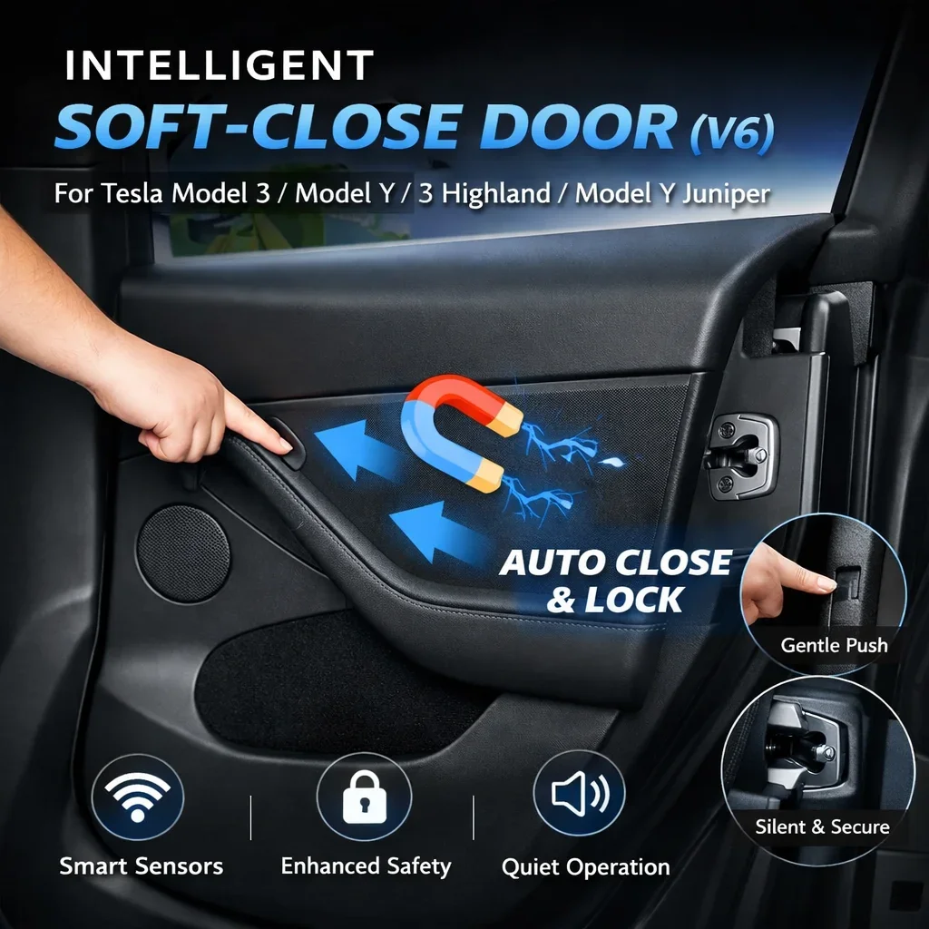 Newest Smart Soft-close Door For Tesla Model 3/Y / 3 Highland / Y Juniper / Y L Automatic Electric Suction Door High Anti-Pinch