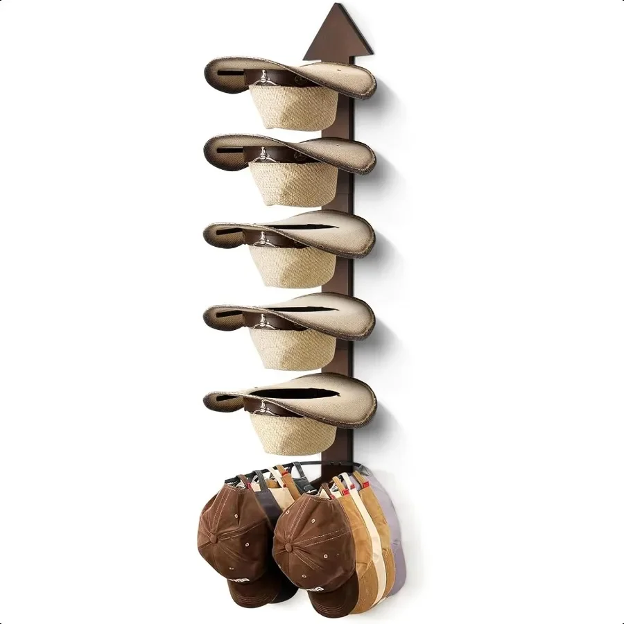 

Cowboy Hat Rack Wall Mount Solid Wood Arrow Design 6 Pieces Cowboy Hat Holder Western Decor Hat Organizer Storage Hat Hanger Ho