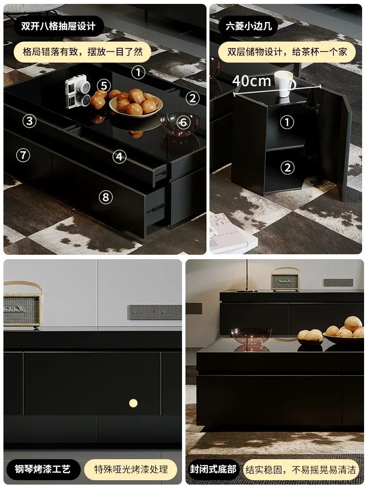 Table de Rangement Moderne Simple et Légère, Luxe, Salon, Petit Appartement, Pieds Hauts