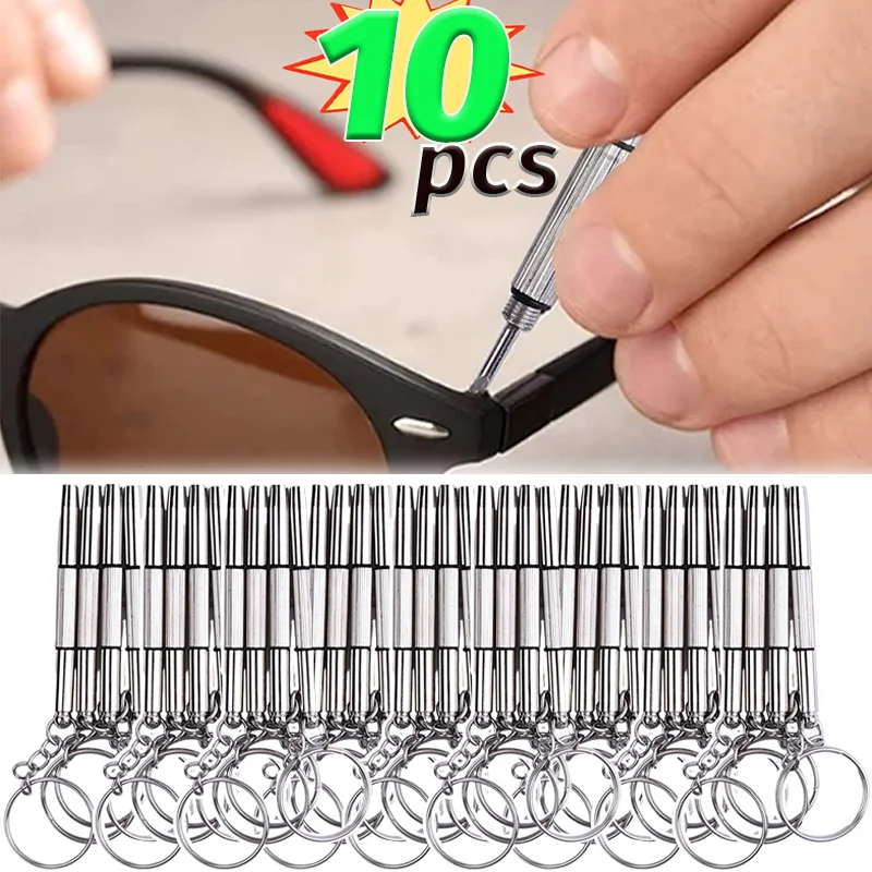 3 in 1 Steel Multifunctional Glasses 1-10pcs Screwdrivers Eyewear Screwdriver Portable Hand Eyeglass Watch Phone Repairing Tools