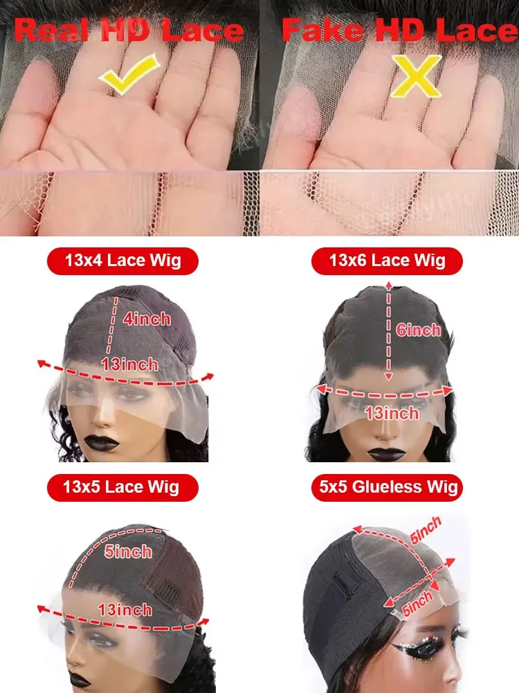 40 46 Inch Deep Wave 13x6 13x4 Hd Lace Front Human Hair Wig 250 Density Water Curly 360 Lace Frontal Wigs Human Hair For Women image 6