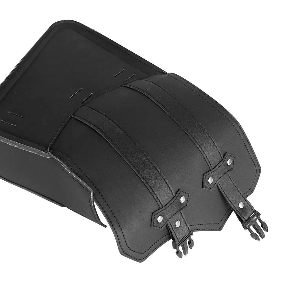 Black/ Brown Universal Motorcycle Saddlebag Storage Tool Pouch Left Side Saddle Bag For Harley Kawasaki Honda Suzuki Cafe Racer