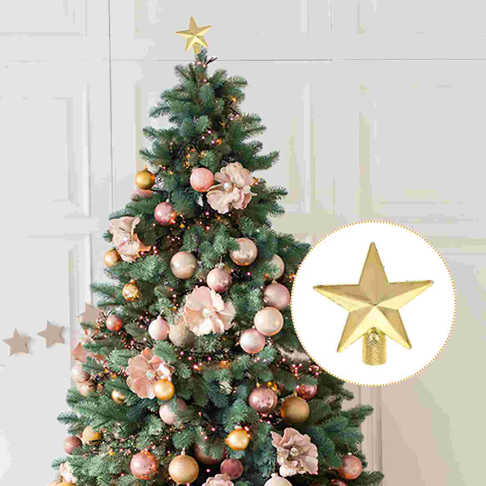 Tree Star Ornament Decoration Mini Christmas Top Topper Set Outdoor Decorations