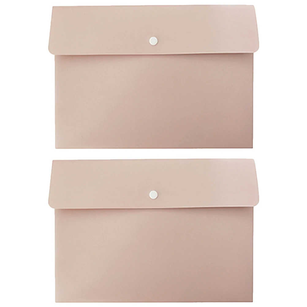 

2pcs Pp Waterproof Document Folders Buckle Design File Holders Office School Storage Organizer For Papers Memos File Folder Bag