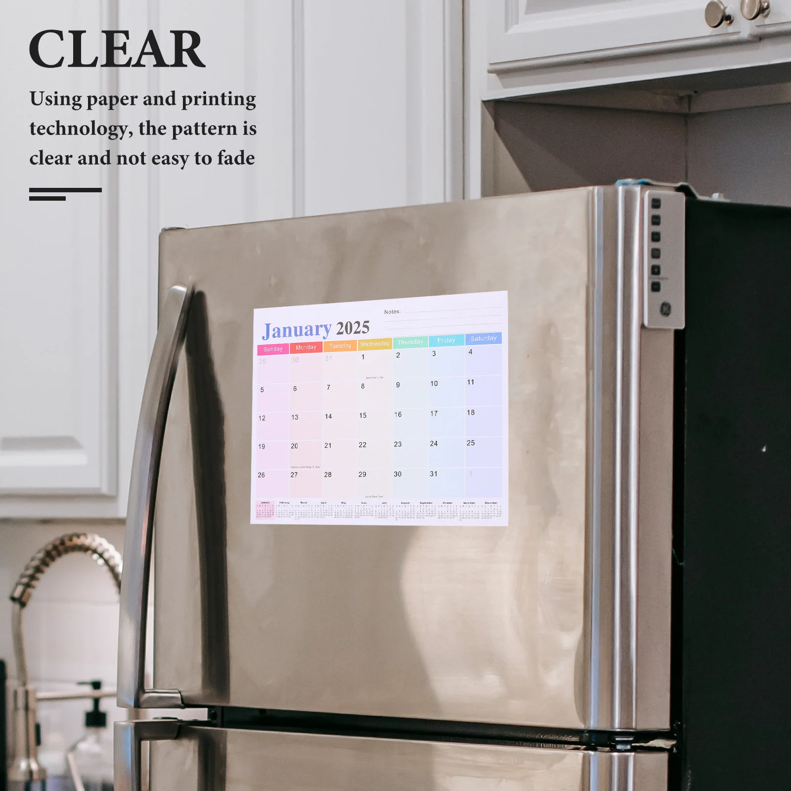 

Магнитный календарь на холодильник 2025-2026, английский подвесной ежемесячный планировщик, магнитный органайзер на холодильник, календарь ежедневного планирования