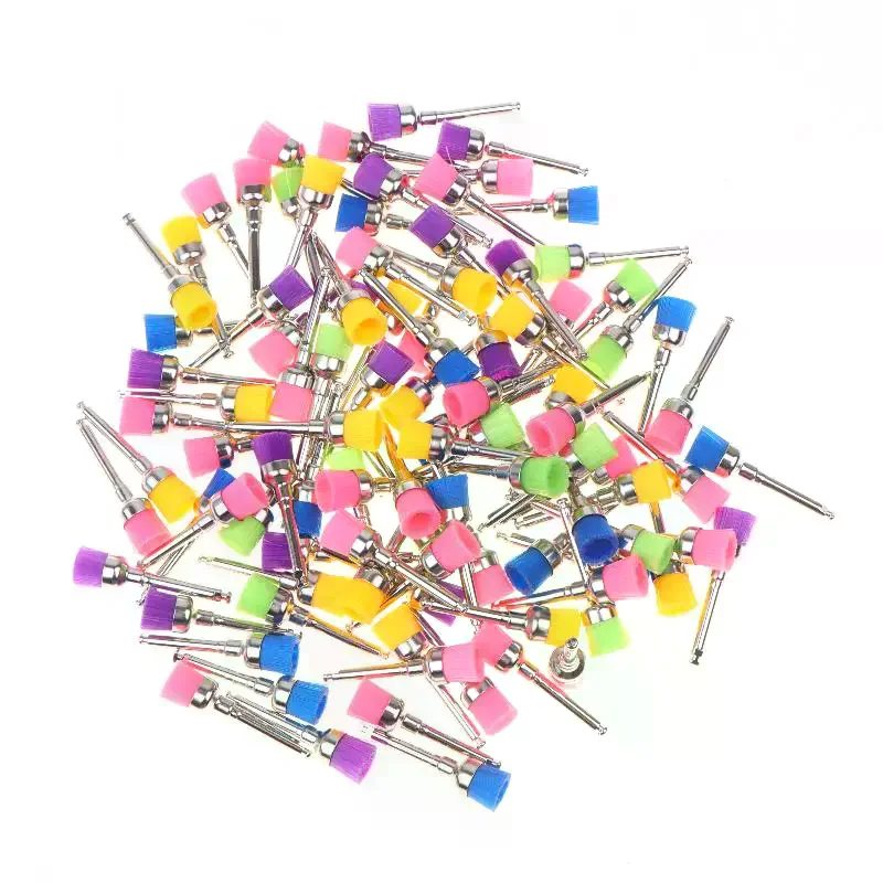 Disposable Dental Polisher Nylon Bristle Brush Polishing Brushes Teeth Whitening Prophy Brushes Dentist Materials 100pcs/Pack
