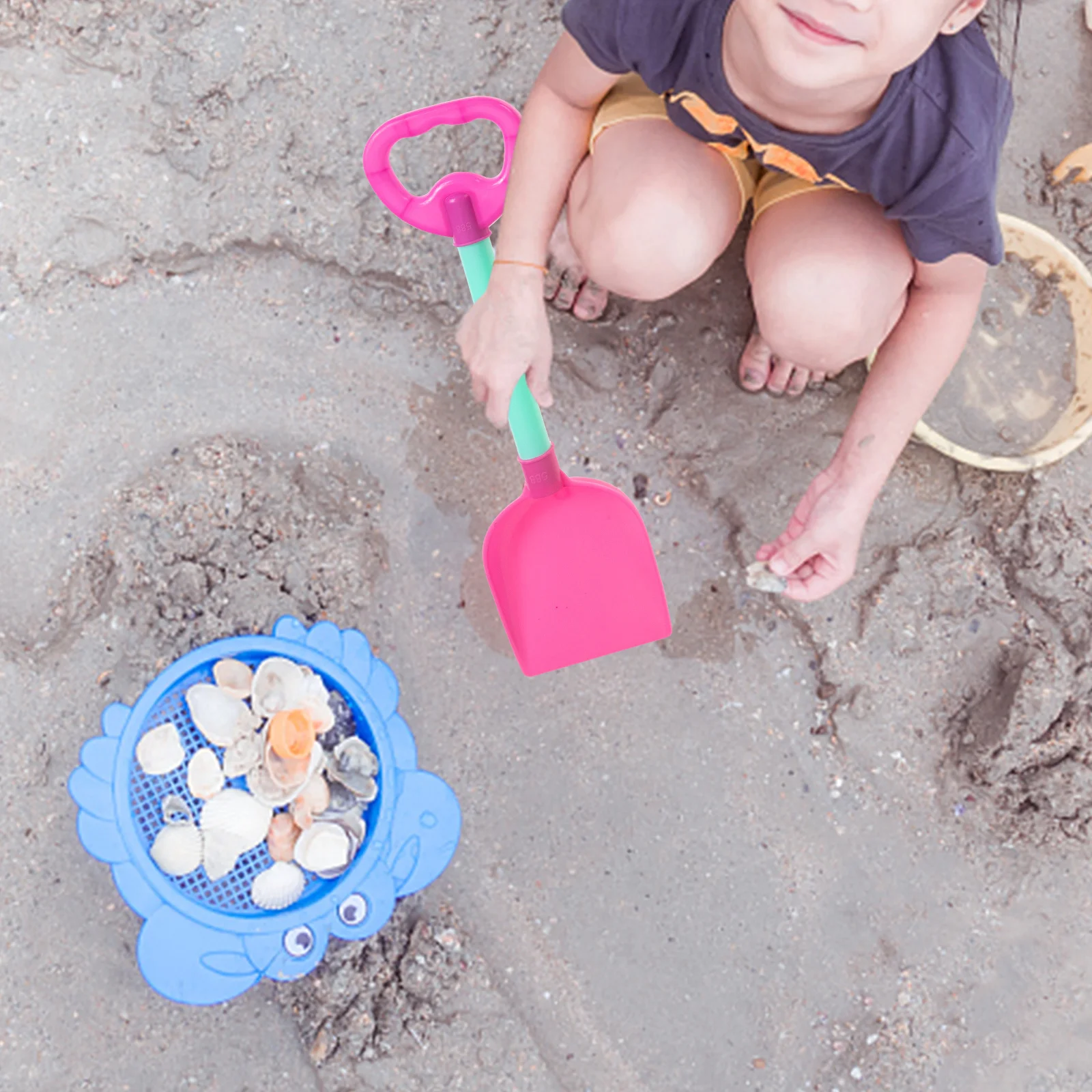 8 قطع من مجرفة الرمل للأطفال بألوان زاهية ومقاومة للاهتراء وخفيفة الوزن، مجرفة شاطئ إبداعية للعب الشاطئ، إكسسوار للأطفال #3