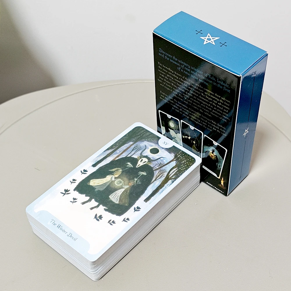 

Инструмент для гадания в стиле народного искусства, 10,3*6 см, «Сезоны ведьмы: Зимнее Таро» — колода из 78 карт для Юл и Имболка.