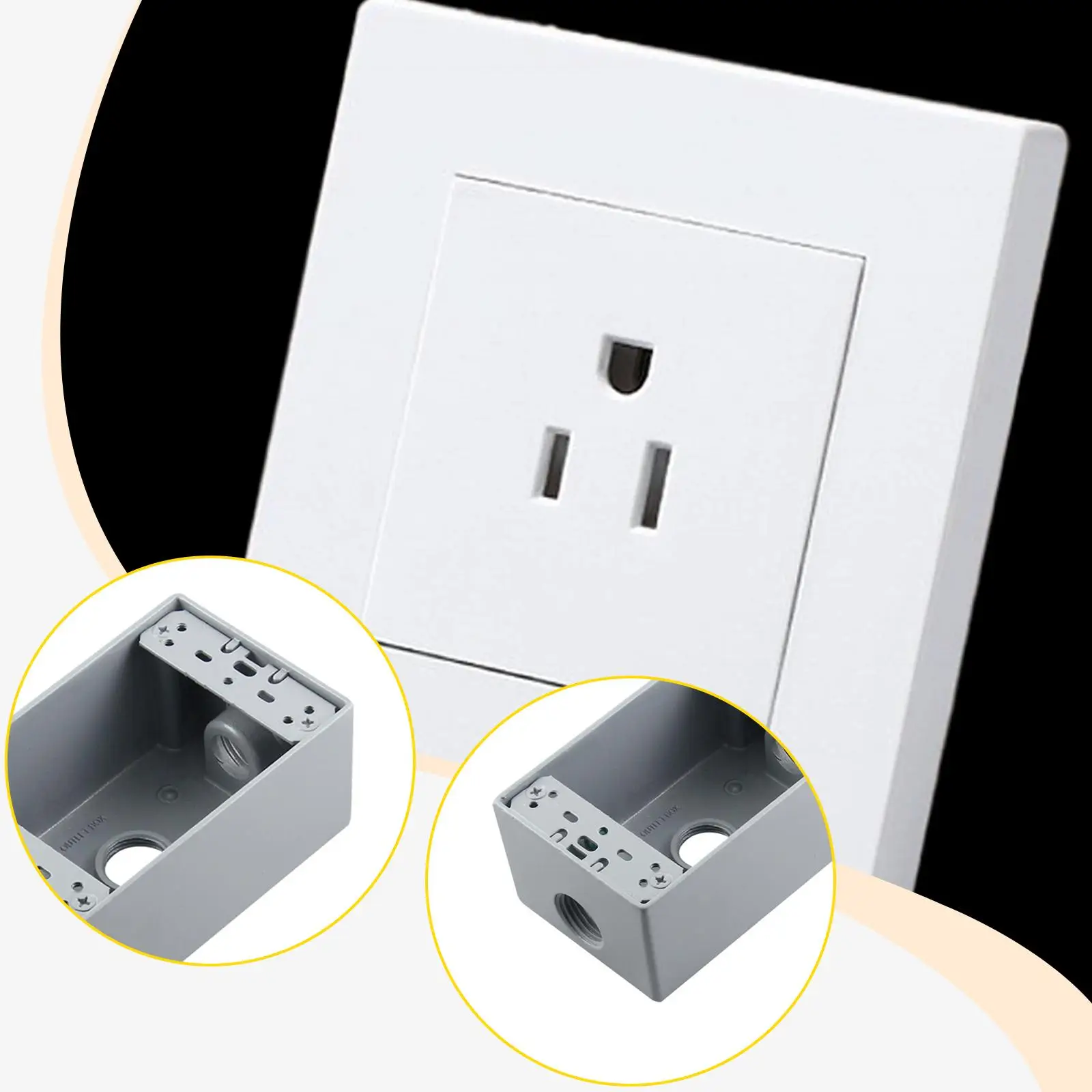 Electrical Box Sturdy Weatherproof Direct Repair Accessories Electrical Outlet Box for Wall Home Countertop Indoor Conference