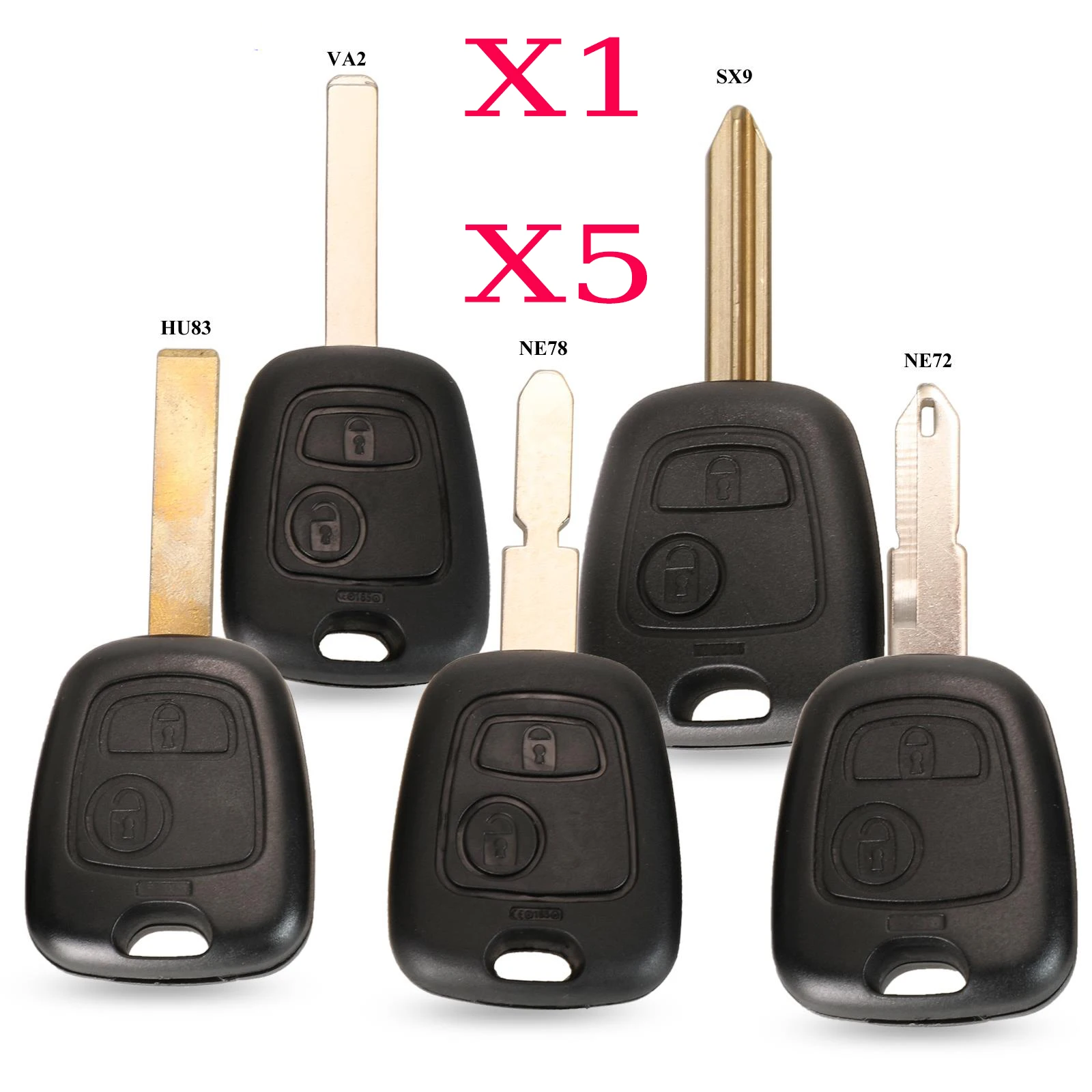 

Jingyuqin X1 X5 2-х чехол для дистанционного ключа автомобиля, брелок для Citroen C1 C4 XSARA Picasso, подходит для Peugeot 106 107 207 307 407 206 306 406