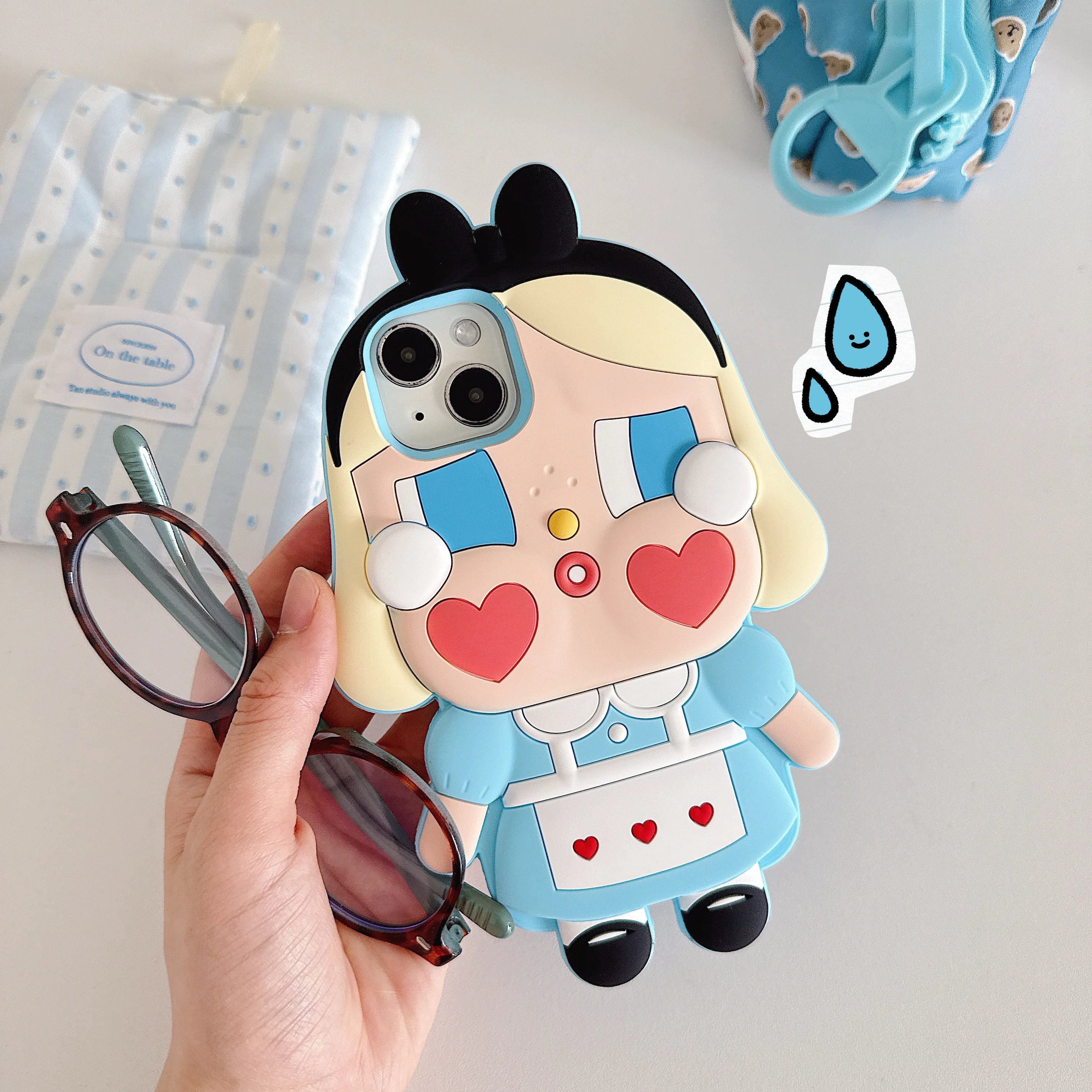 

Pretty Crying Girl 3D Cute Cartoon Mobile Soft Silicone Case for iPhone 12 13 14 15 15Promax,16 16 Pro Max Protective Phone Back