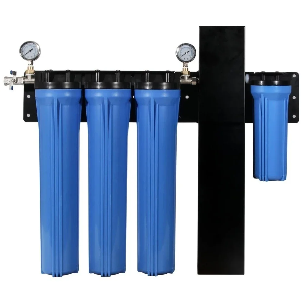 HOME.5 Stage Whole House Water Filter System with 2.5 x 20 5 Micron PP Sediment + Carbon Filters and 6 GPM UV