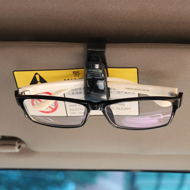 Car styling Car Glasses Holder Vehicle Visor Sunglass Eye Glasses Business Bank Card Ticket Holder Clip Support Color Random