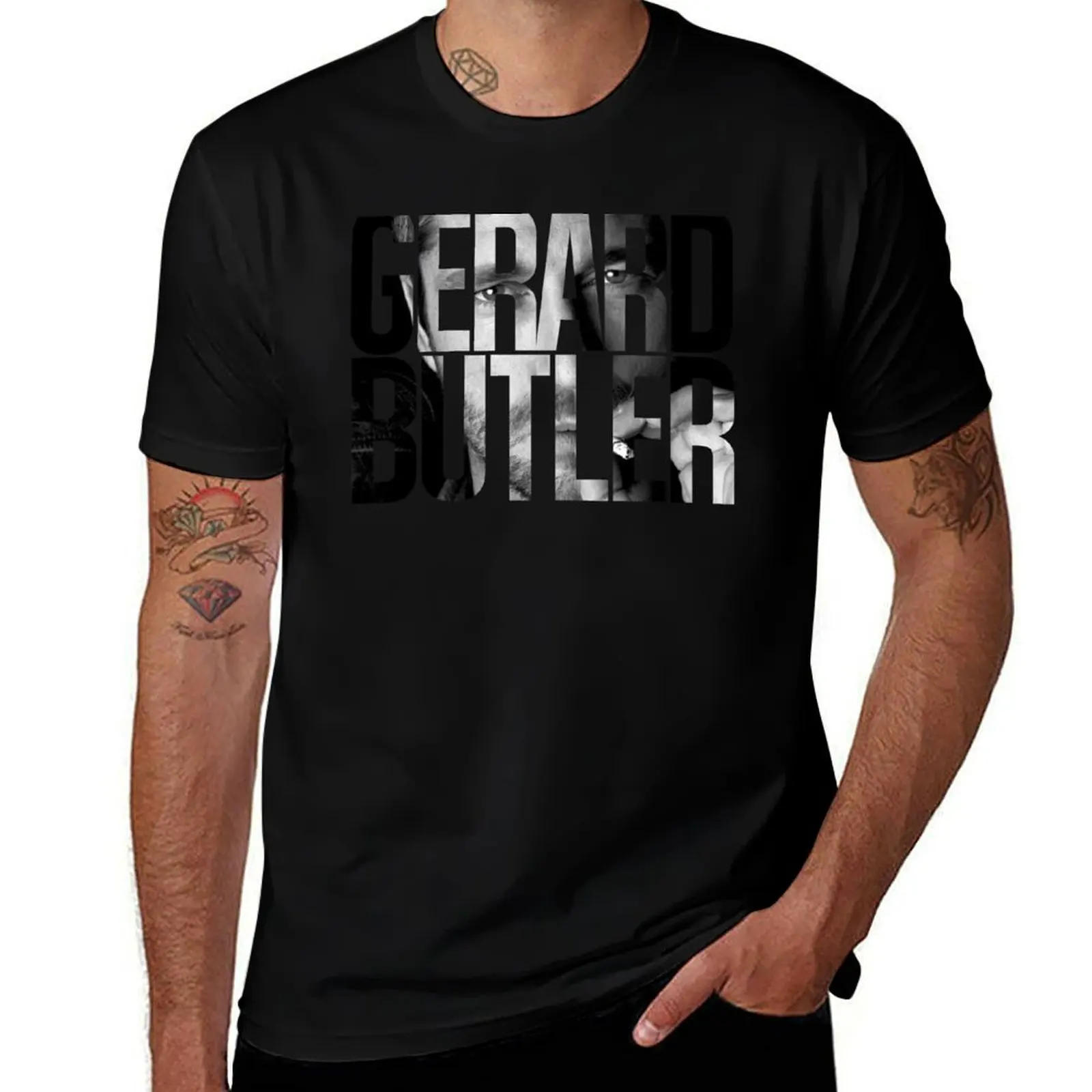 Gerard Butler T-Shirt All Match Print Short Sleeve Top T-Shirt