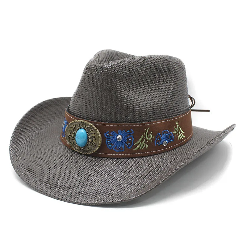 Hard Top Cowboy Hat Sun Protection New Summer Hat for Men and Women Panama Straw Hat Top Hat American Western Cowboy Hat New